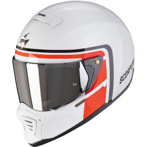 Шлем Scorpion EXO-HX1 Nostalgia с логотипом, белый/красный