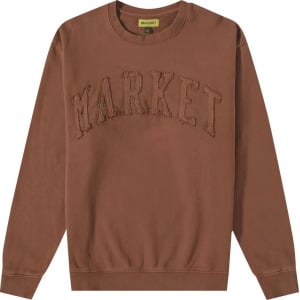 Толстовка Market Vintage Wash Crewneck 'Bark', коричневый