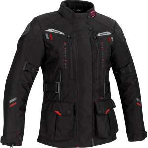 Женская мотоциклетная текстильная куртка Bering Darko водонепроницаемая, черный/красный