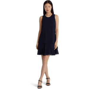 Платье LAUREN Ralph Lauren Crinkle Georgette Shift, нави