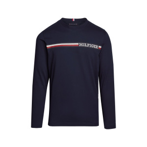 Топ с длинными рукавами CHEST STRIPE TEE Tommy Hilfiger, темно-синий