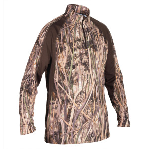 Рубашка охотничья с длинным рукавом 500 камуфляж тростник SOLOGNAC, красочный
