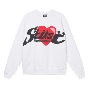 Толстовка Stussy x Cactus Plant Flea Market Heart Crewneck Sweatshirt 'White', белый