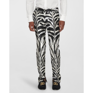 Мужские жаккардовые брюки-смокинги Zebra Dolce&Gabbana