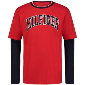 Футболка с длинными рукавами и мотивом Big Boys Hilfiger Tommy Hilfiger, красный