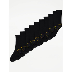 Черные носки до щиколотки для рабочей одежды (10 шт.) George., черный