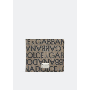 Кошелек DOLCE&GABBANA Logo printed wallet, коричневый