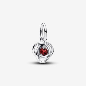 Шарм Pandora Jule True Red Eternity Circle Dangle, серебро/светло-красный