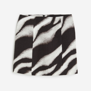Юбка H&M Mini Zebra Print, черный