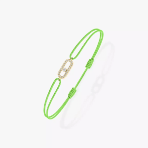 Браслет Messika Move Uno Neon Green Cord, желтое золото/бриллианты