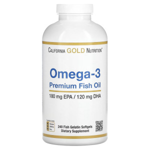 Омега-3 Премиального Качества California Gold Nutrition, 240 капсул