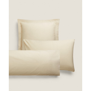 Наволочка Zara Home Cotton Percale Pillowcase, бежевый