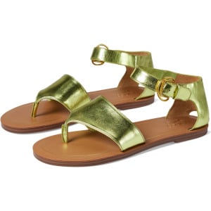 Сандалии Franco Sarto Ruth Ankle Strap Thong Flat Sandals, цвет Kiwi Green Metallic