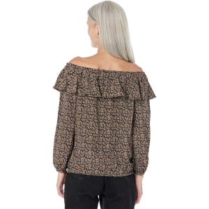 Топ Michael Kors Paisley Off Shoulder Peasant Top, цвет Sienna