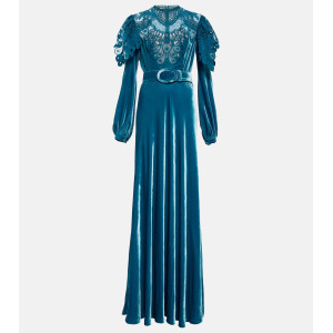 Бархатное платье COSTARELLOS, синий