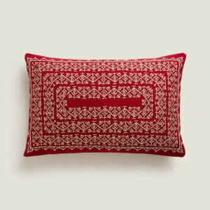 Чехол на подушку Zara Home Embroidered Christmas, красный