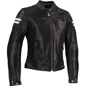 Женская мотоциклетная куртка Segura Stripe с коротким воротником, черный/белый