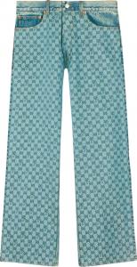 Gucci x Palace GG P Pattern Baggy Jeans Light Blue