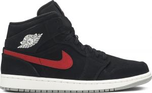 Nike air jordan 1 mid sneakers in black and white with multicolor swoosh clearance