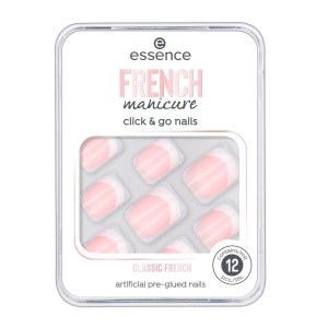 Essence Французский маникюр Click & Go Nails накладные ногти 01 Классический френч 12шт.