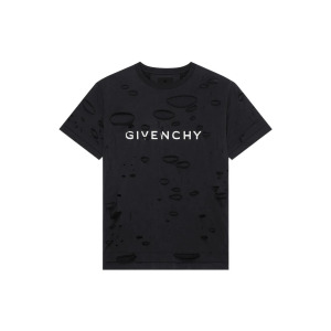 Футболка SS23 с эффектом потертости, черная Givenchy, черный