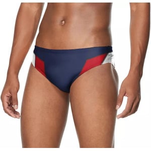 Мужской плавный купальник Speedo с краями, темно-синий/красный