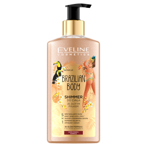 Eveline Cosmetics Brazylian Body Shimmer хайлайтер для тела с золотой пылью, 150 мл