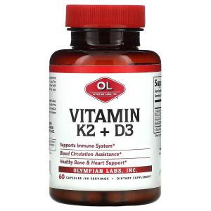 Витамин K2 и D3 Olympian Labs, 60 капсул