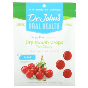 Капли Dr. John's Healthy Sweets для сухости во рту с ксилитом, вишня, 24 конфеты в индивидуальной упаковке