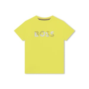 BOSS Kidswear футболка с логотипом, желтый