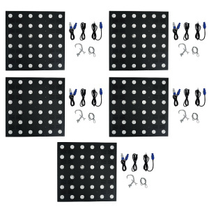 (5) Rockville STAGE MATRIX 36 RGB 6x6 Tri-Colored Matrix Blinder Lights DJ/Stage (5) STAGE MATRIX 36 RGB