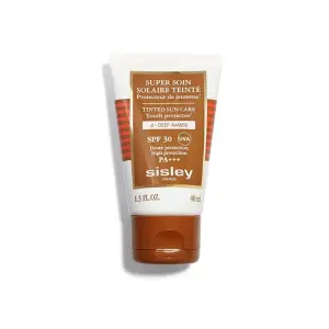 Солнцезащитный крем super soin solaire visage spf 30 protector solar con color Sisley, цвет 04 deep amber