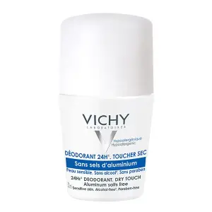 Шариковый дезодорант для чувствительной кожи Déodorant 24H Toucher Sec Vichy, 50 ml