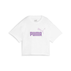 Укороченная футболка для девочек с логотипом Girls PUMA White Print