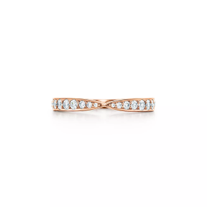 Кольцо Tiffany & Co. Harmony Band, 1,8 мм, розовое золото/бриллианты