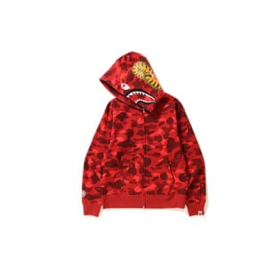 A BATHING APE BAPE Color Camo Shark Hoodie на молнии с полной молнией (SS23) Фиолетовый, Темно-серый