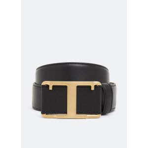 Ремень TOD'S T Timeless leather belt, черный
