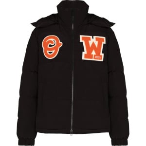 Пуховик Off-White Patch Puffer 'Black/Orange', черный