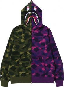 Green bape hot sale shark hoodie