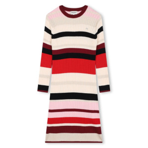 SONIA RYKIEL ENFANT трикотажное платье в полоску, красный