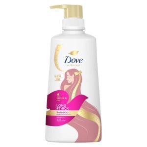 Dove Шампунь Протеин Макс Лонг Густой 410мл. บำรุง เส้นผม ผมยาวหนา,  Pink