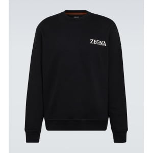 Толстовка из хлопкового джерси с логотипом Zegna, черный