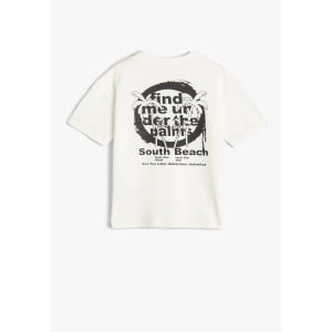 Футболка с принтом SHORT SLEEVE CREW NECK Koton, белый