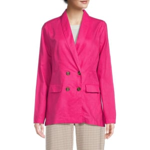 Блейзер оверсайз из льняной смеси Saks Fifth Avenue, цвет Fuchsia Pink