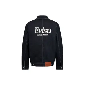 Джинсовая куртка мужская джинсовая синяя Evisu, синий