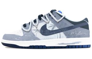 Кроссовки Nike Dunk Skateboarding Shoes Men Low-top Blue/white, лазурный