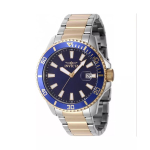 Мужские часы 46142 Pro Diver Quartz 3 Hand с синим циферблатом Invicta, синий