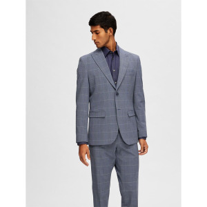 Блейзер Selected Slim Liam Blue Check, синий