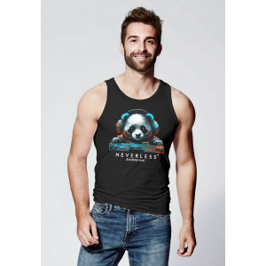 Топ TANK-PANDA BÄR AUFDRUCK TIERMOTIV MUSIK TECHO PRINT F Neverless, цвет schwarz