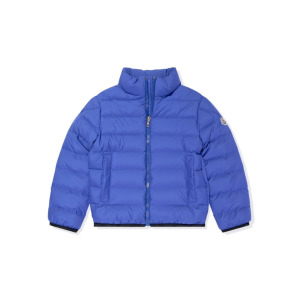 Moncler Enfant куртка с логотипом-нашивкой, синий